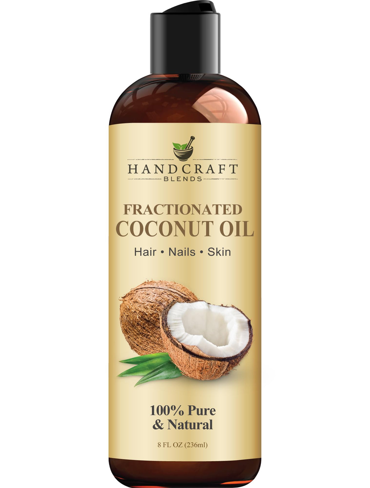 Handcraft Blends front label showing bottle and purity benefits