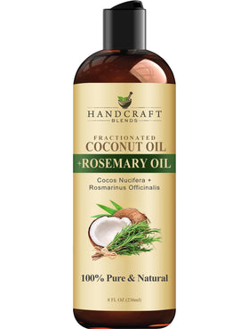 Handcraft Blends front bottle showing rosemary infusion and branding, promotes natural carrier benefits