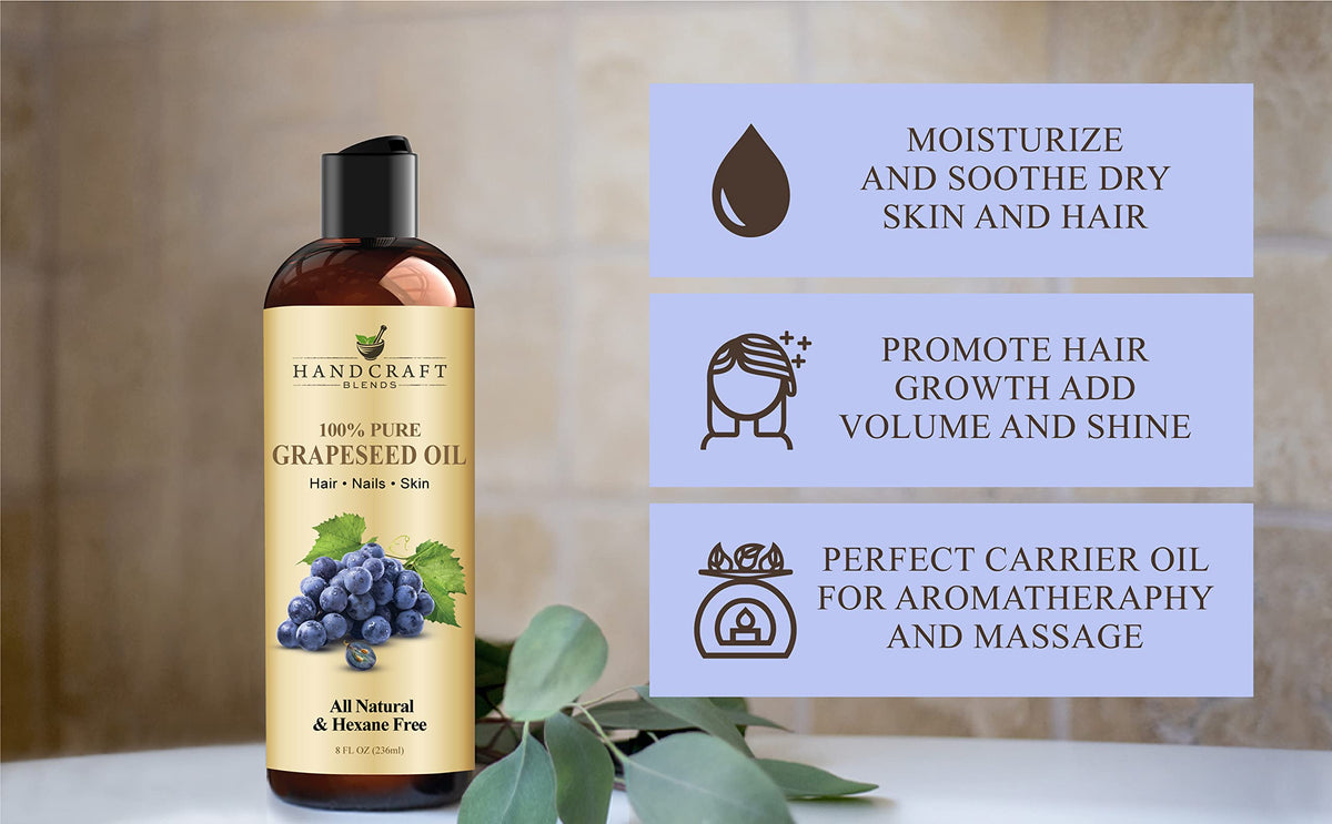 Handcraft Blends close-up of label highlighting cold-pressed hexane-free benefit