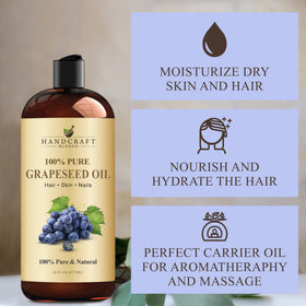 Handcraft Blends oil pouring from bottle to show smooth cold-pressed texture