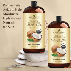 Handcraft Blends applied to hair in lifestyle shot demonstrating shine benefit