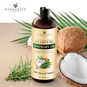 Handcraft Blends bottle in hand to illustrate actual 8 fl oz size and travel-friendly scale