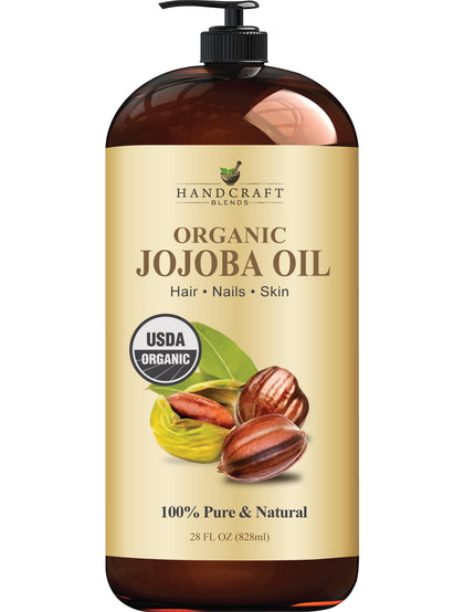 Handcraft Blends bottle front packaging showing organic label and size benefits