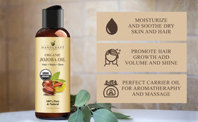 Handcraft Blends jojoba oil applied to hair ends for smoothness