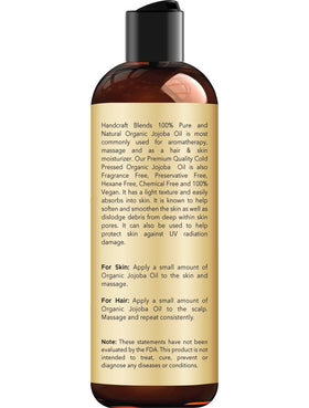 Handcraft Blends jojoba oil pouring from bottle demonstrating smooth, lightweight glide