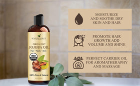 Handcraft Blends jojoba oil beside measuring tools illustrating 8 fl oz practical size