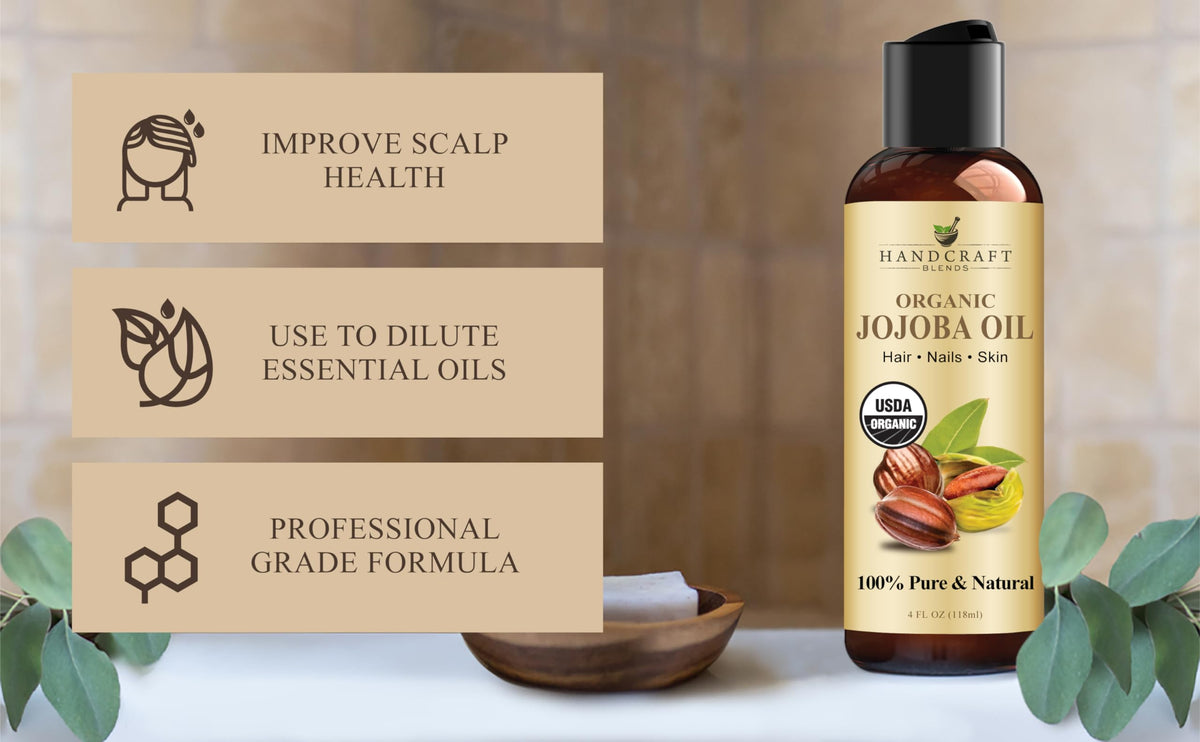 Handcraft Blends jojoba oil pouring texture highlighting lightweight absorption