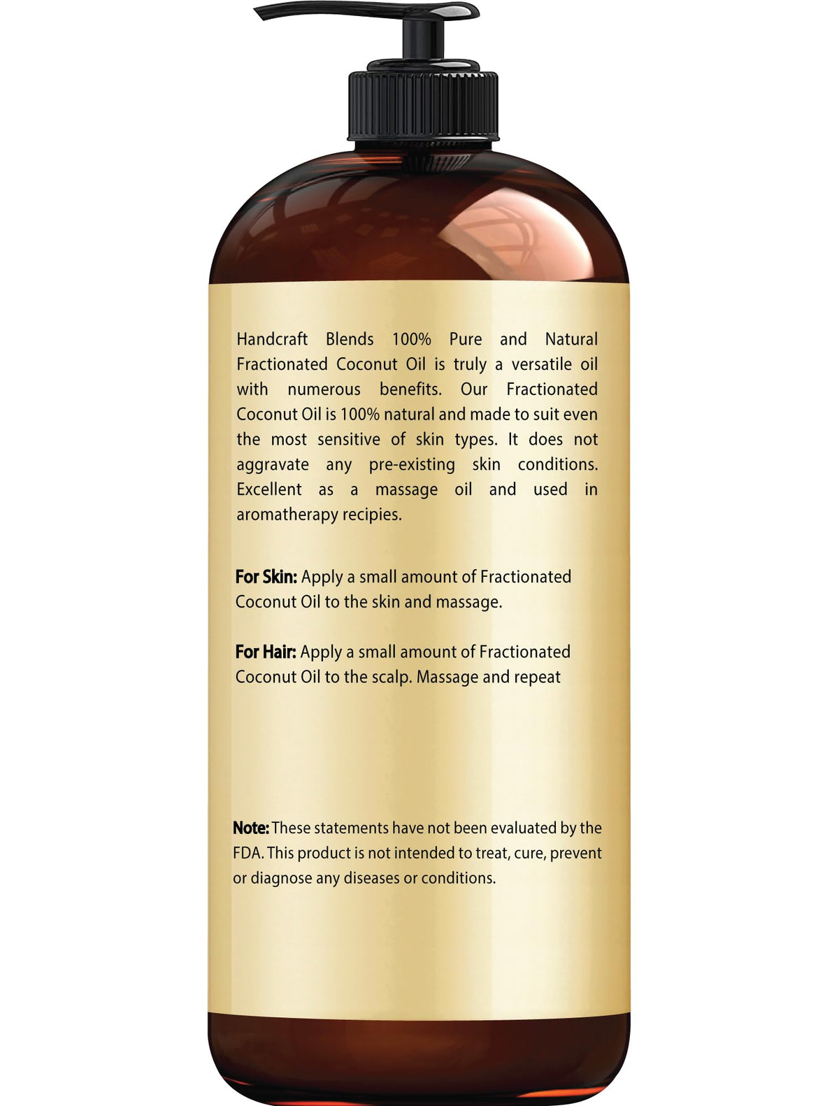 Handcraft Blends label close-up highlighting purity and ingredient transparency