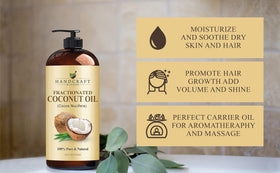 Handcraft Blends bottle beside massage table illustrating professional massage use