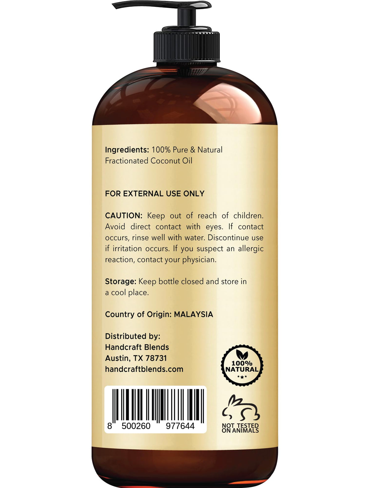 Handcraft Blends oil being poured to show lightweight texture and quick absorption