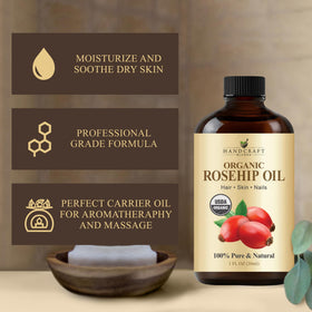 Handcraft Blends oil texture on palm showing lightweight absorption