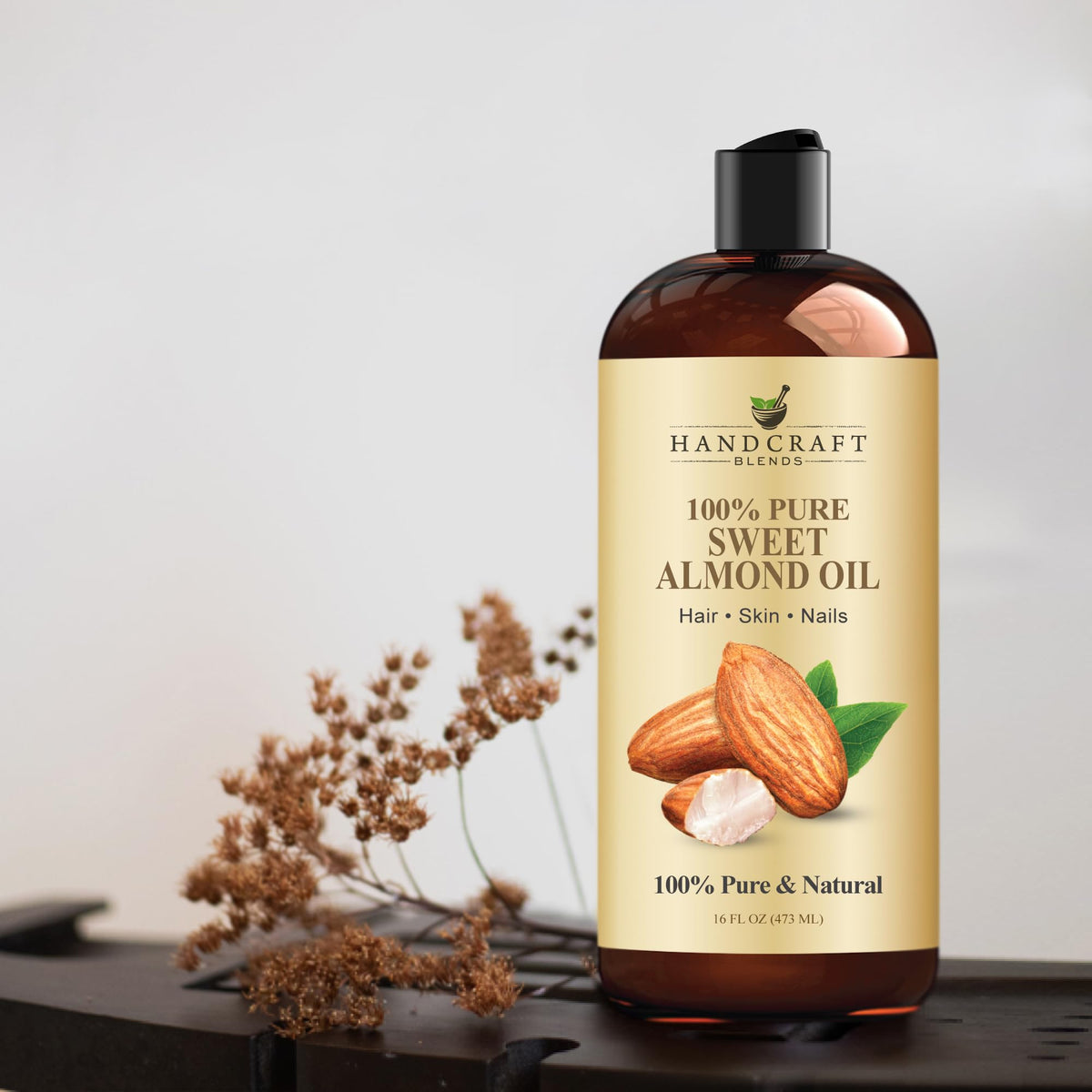 Handcraft Blends oil next to bath items showing post-bath use