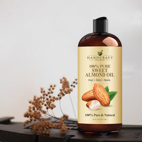 Handcraft Blends oil next to bath items showing post-bath use