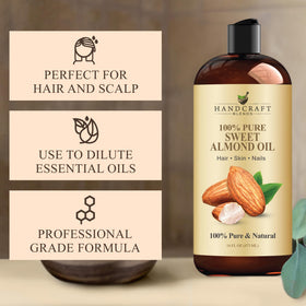 Handcraft Blends sweet almond oil pouring to show lightweight texture