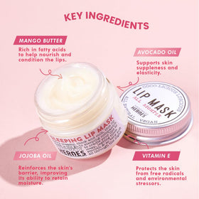 Handmade Heroes ingredients flatlay with mango, jojoba, avocado oils and hyaluronic acid