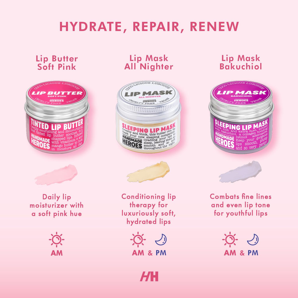 Handmade Heroes texture close-up highlighting creamy mango butter for soft lips