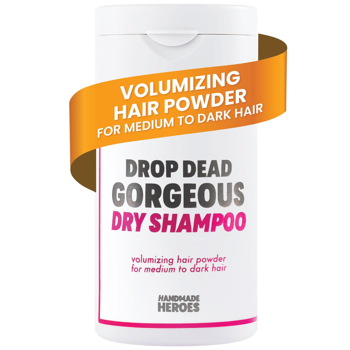 Handmade Heroes front packaging showing compact travel dry shampoo boosting convenience