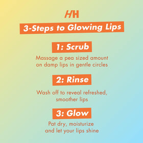 Handmade Heroes lip scrub being applied to lips showing smoother texture benefit