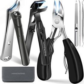 HANDWENG front packaging showing complete six-piece toenail kit and pouch for organized storage