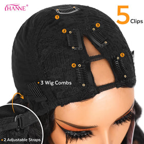 HANNE detail view of five combs and two adjustment straps for stable fit