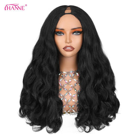 HANNE packaged wig with label emphasizing heat-resistant synthetic fiber and care