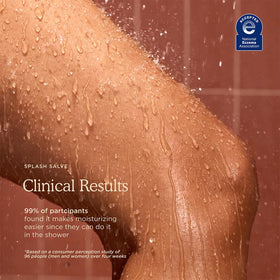HANNI applying Splash Salve on wet arm for immediate softness