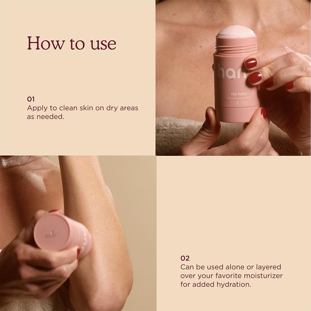 HANNI applying stick to elbow to target rough dry skin effectively