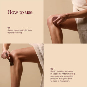 Applying HANNI Shave Pillow to leg for a smooth shave and reduced irritation