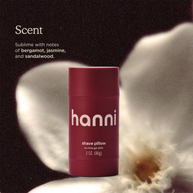 HANNI Shave Pillow inside travel bag demonstrating leak-free convenience