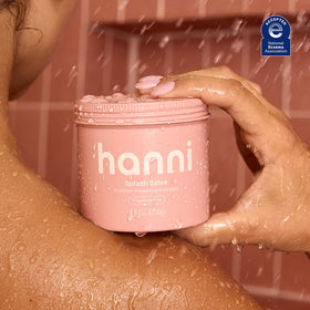 HANNI 250 mL bottle in hand showing convenient size and portability