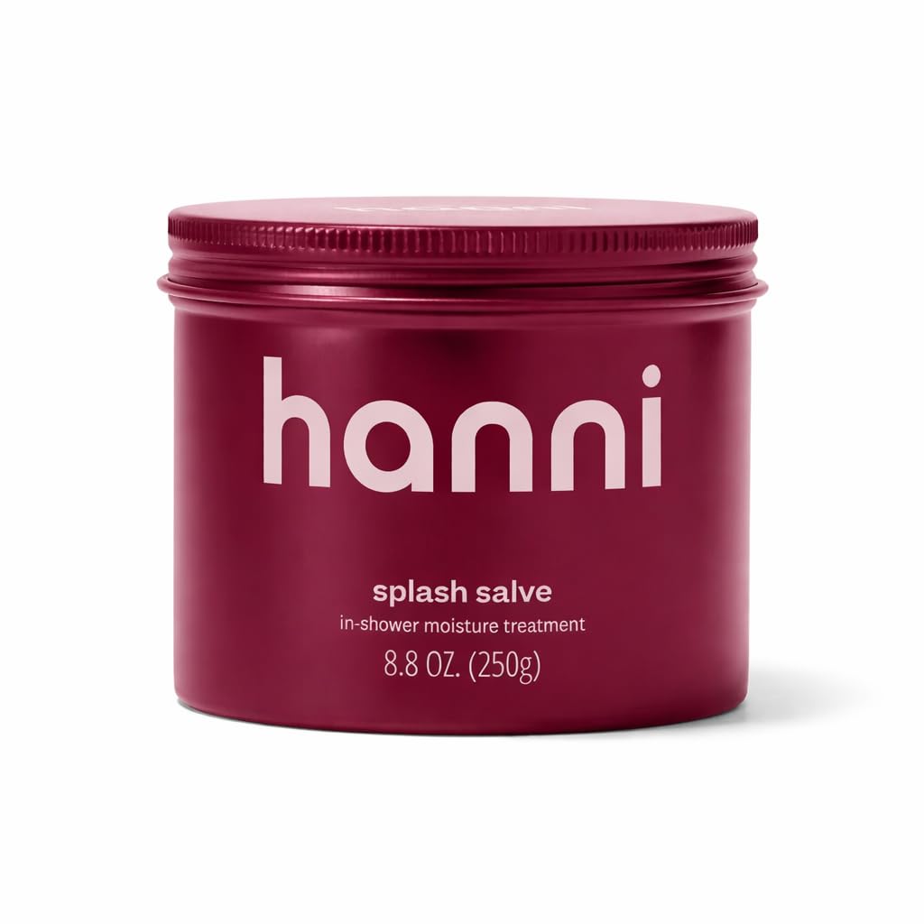 HANNI Splash Salve front packaging showing jar and label, highlights easy in-shower use