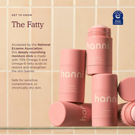 HANNI texture close-up highlighting rich fatty acid balm for deep hydration