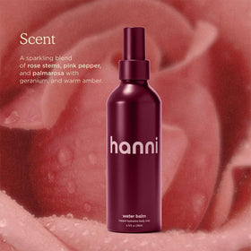HANNI ingredients label showing aloe and red algae extract
