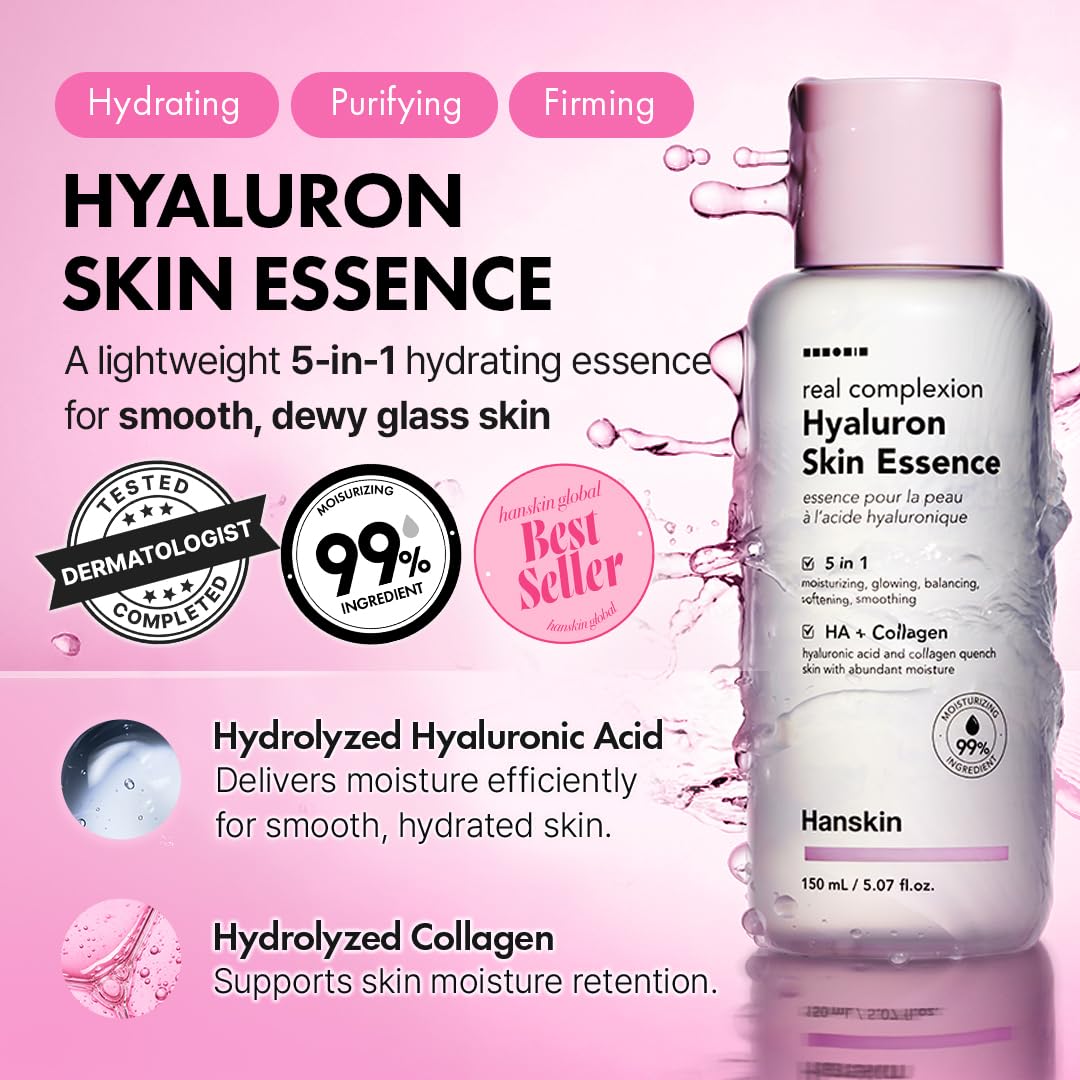 Hanskin application on hands displaying quick absorption and plumping effect