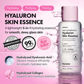 Hanskin application on hands displaying quick absorption and plumping effect