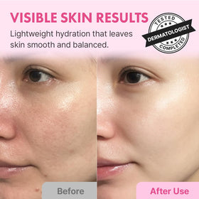 Hanskin essence texture drop highlighting hydration and lightweight feel