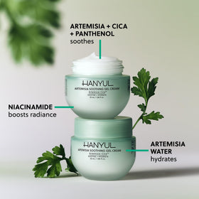 HANYUL jar open revealing gel-cream texture for quick absorption