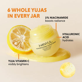 Hanyul jar open top view revealing golden yuja-infused cream for radiance