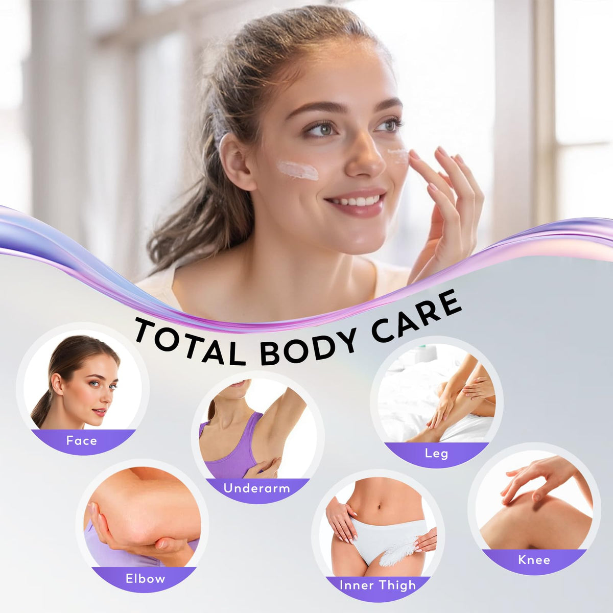 HANYWIL applied to elbow to treat body hyperpigmentation and improve tone