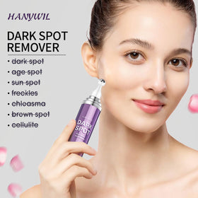 HANYWIL before and after usage scale illustrating reduced dark spot appearance