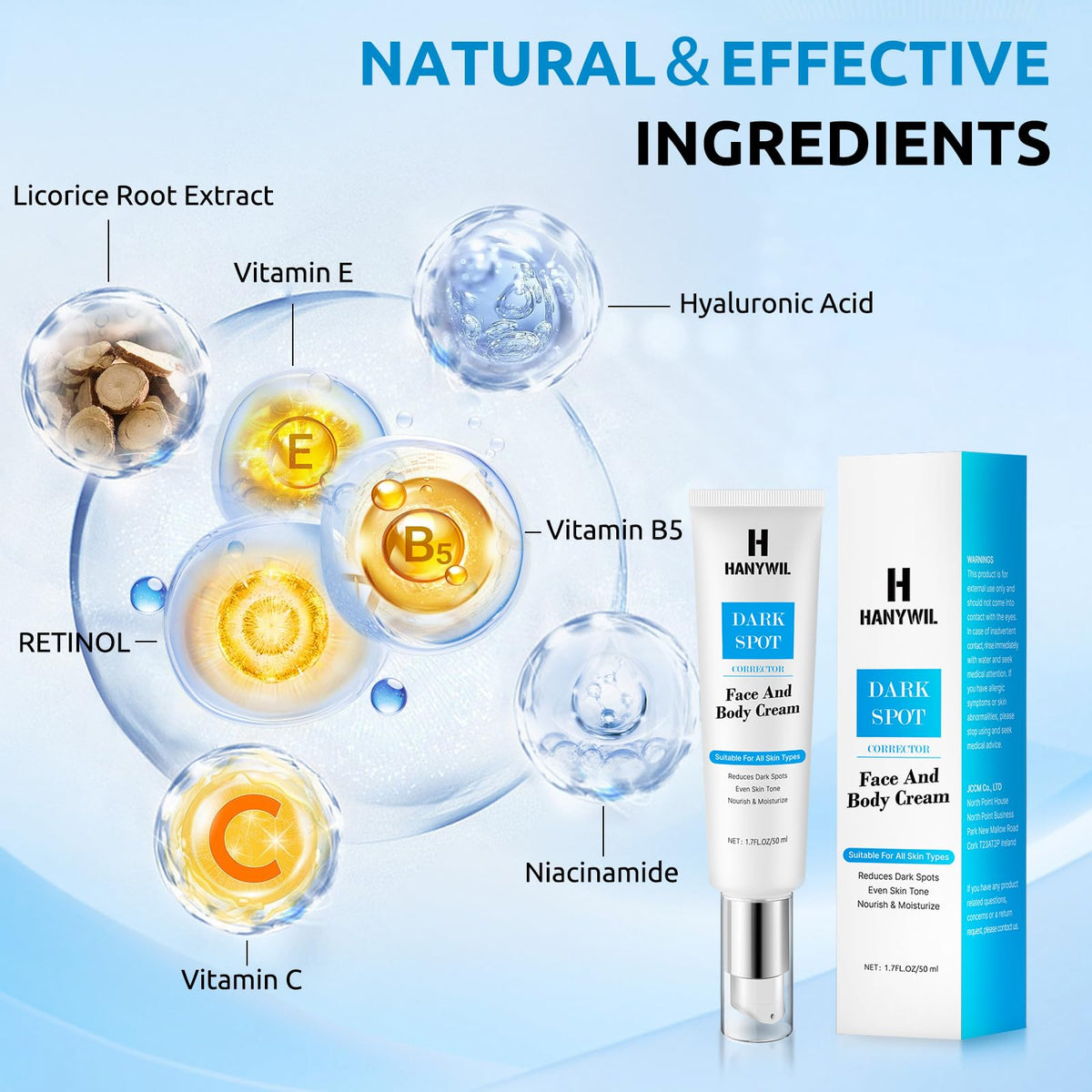 HANYWIL close-up of serum texture highlighting lightweight, hydrating benefit