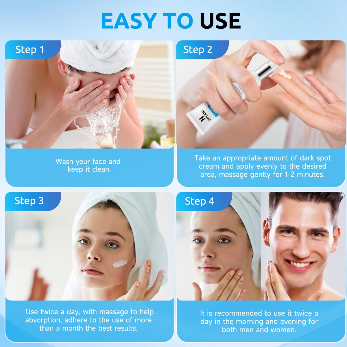 HANYWIL applying serum to face demonstrating targeted spot treatment benefit