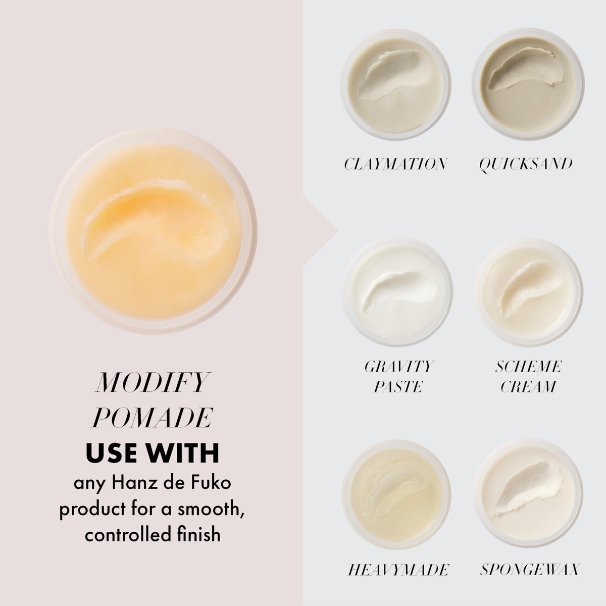 Hanz de Fuko ingredients shot with shea butter and castor oil showing nourishing benefits