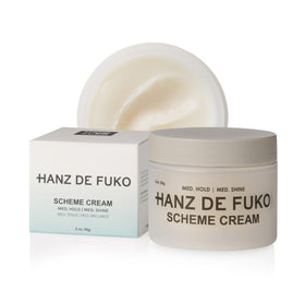 Hanz de Fuko front jar view showing compact travel-friendly packaging and brand
