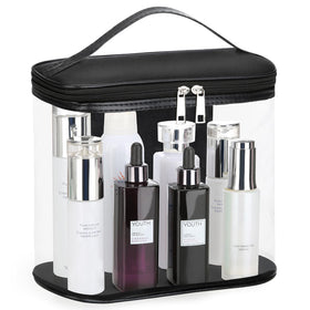 HAOGUAGUA front view of clear pouch showing organized contents and quick access