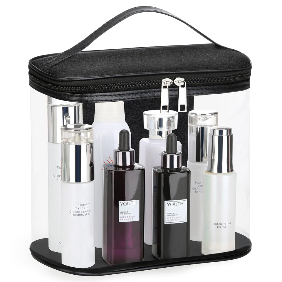 HAOGUAGUA front view of clear pouch showing organized contents and quick access
