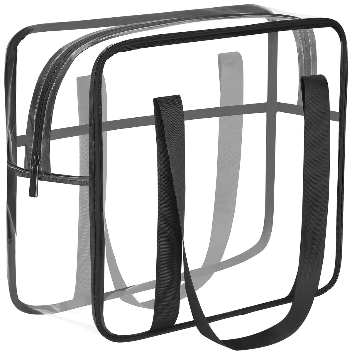 HAOGUAGUA front view of clear tote showing full capacity and visibility
