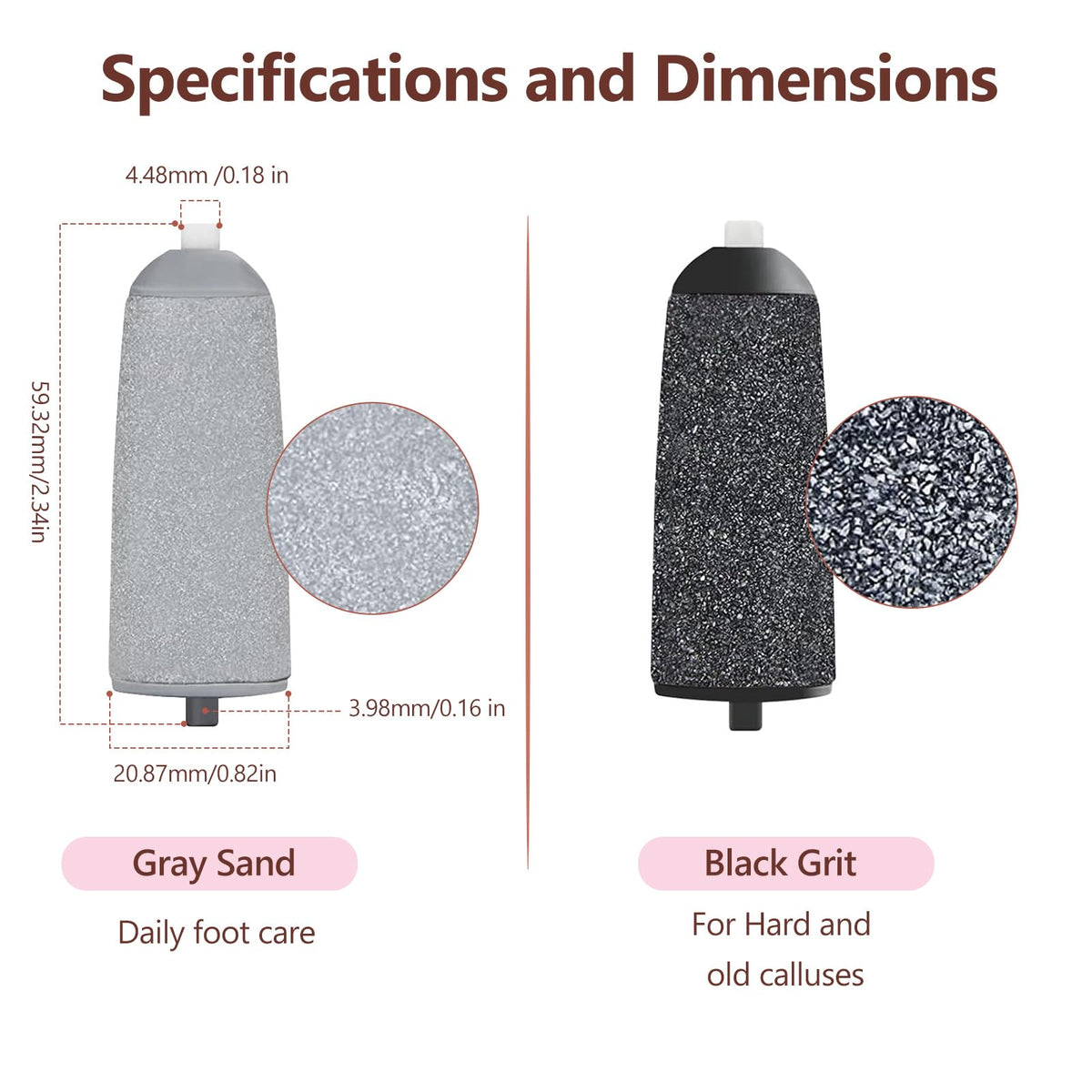 Haootadiy side-by-side fine and coarse rollers demonstrating choice for different skin types