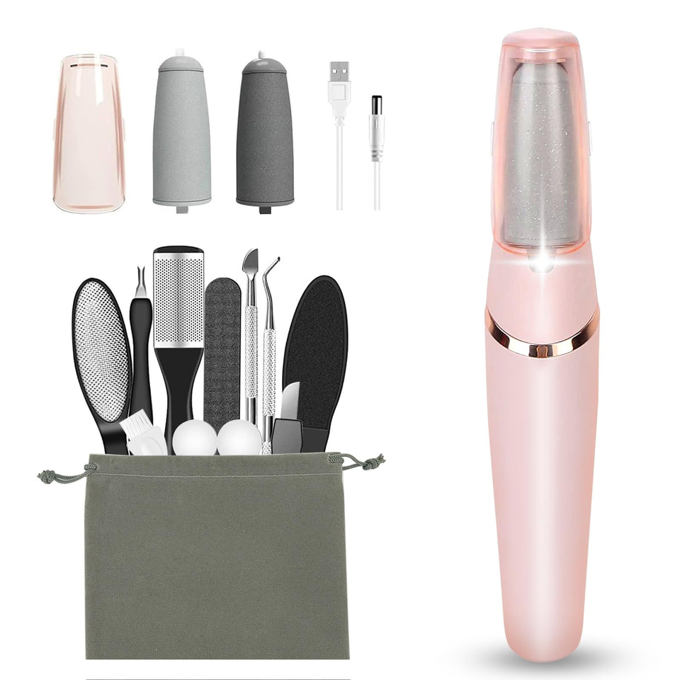 Haootadiy front view pedicure kit showing wand and accessories for easy home foot care
