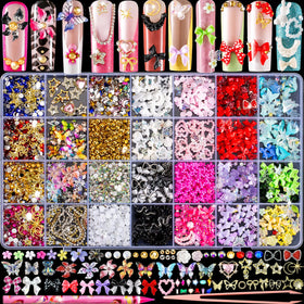 haozher front packaging showing full nail charms kit and variety